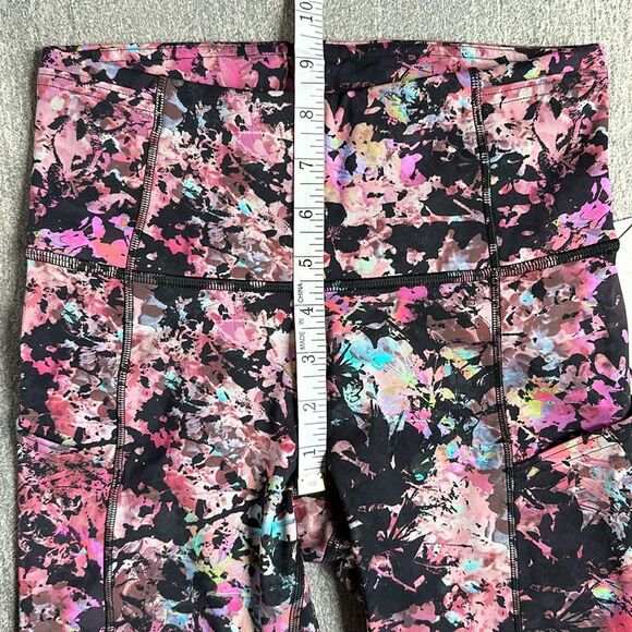 NWT Lululemon Fast & Free High-Rise Crop 19" Running Legging Black Pink Floral 4 - Picture 15 of 16